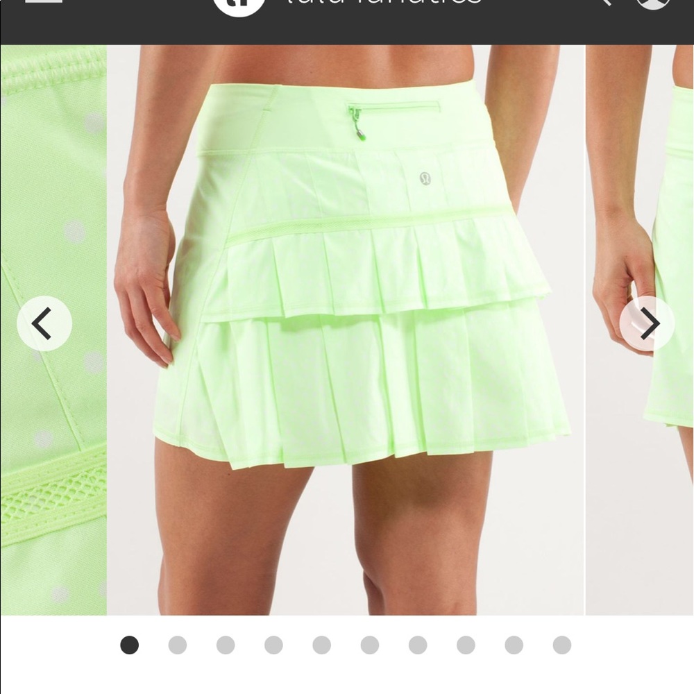 Lululemon Green Pace Setter Skirt 8